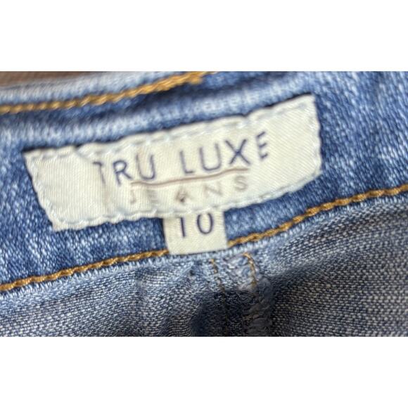Tru Luxe Jeans Women's Size 10 Embroidered Mid Rise Ankle Faded Boho - Picture 7 of 12